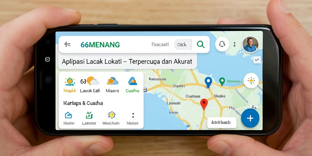 Tampilan antarmuka aplikasi Lacak Lokasi 66MENANG yang intuitif.