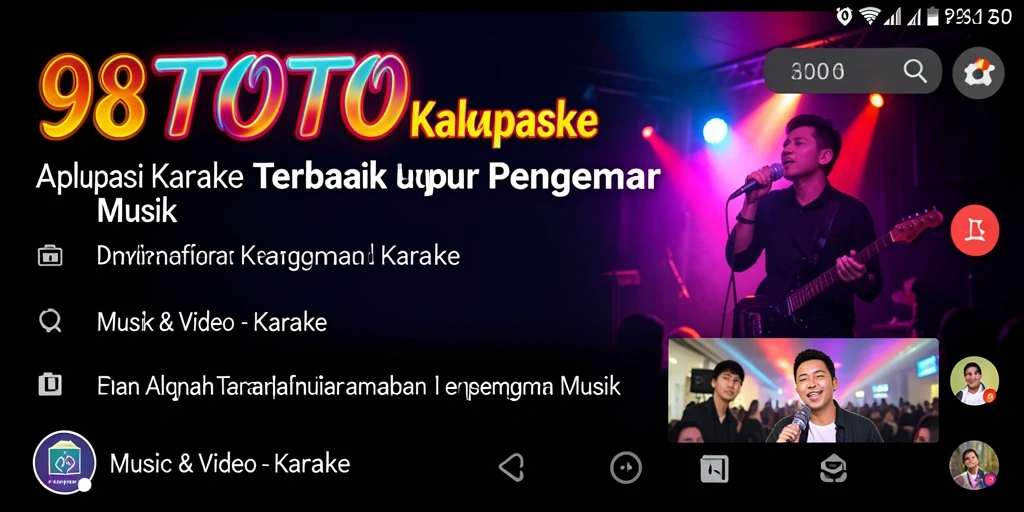 Antarmuka aplikasi 98TOTO yang menarik dan fungsional untuk karaoke.