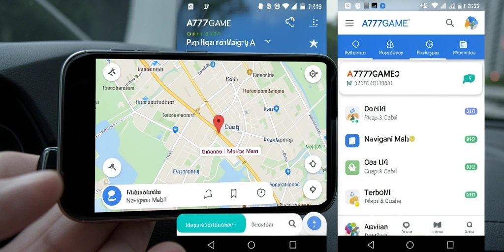 Antarmuka A777GAME yang intuitif untuk navigasi mobil.