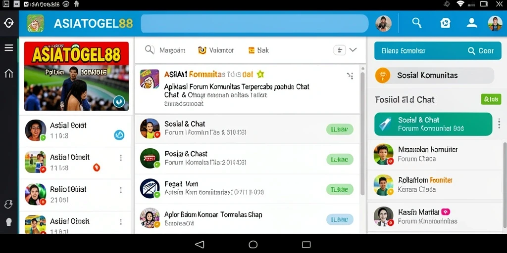Tampilan antarmuka ASIATOGEL88 dengan berbagai fungsi komunitas.
