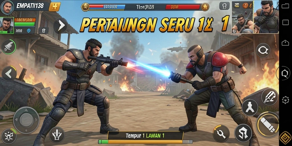 Antarmuka duel seru dalam EMPATI138 dengan pertarungan 1 lawan 1.