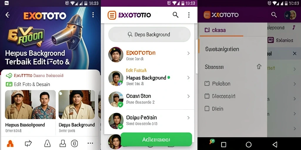 Antarmuka pengguna EXOTOTO yang intuitif saat menghapus background foto.