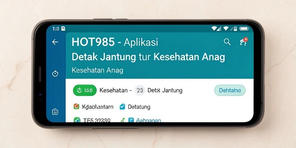 Tampilan utama HOT985 dengan fungsi detak jantung yang intuitif.