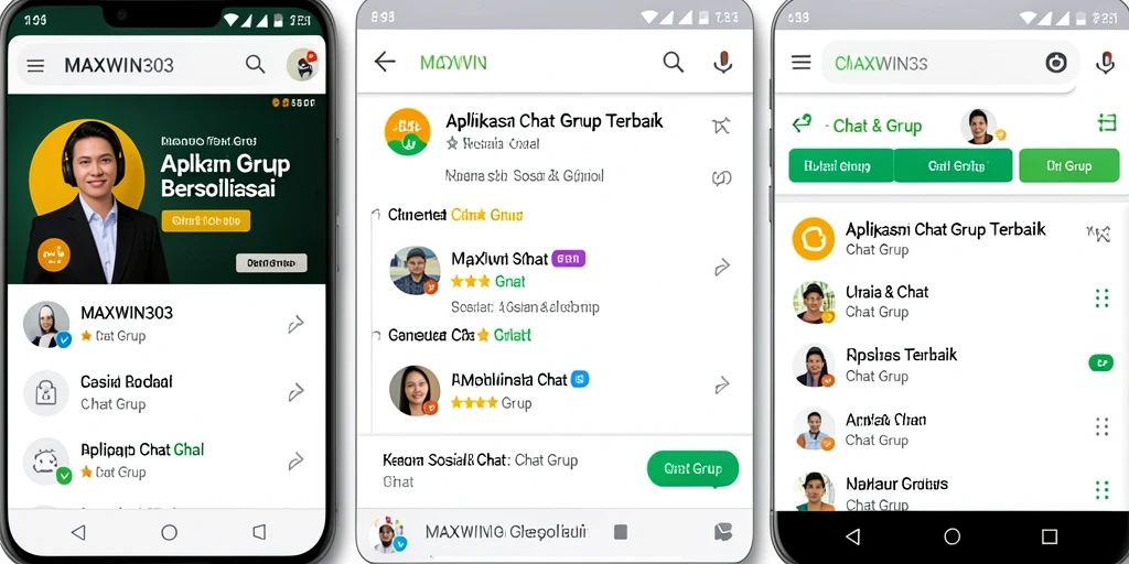 Antarmuka utama MAXWIN303 menampilkan grup chat interaktif yang menyenangkan.
