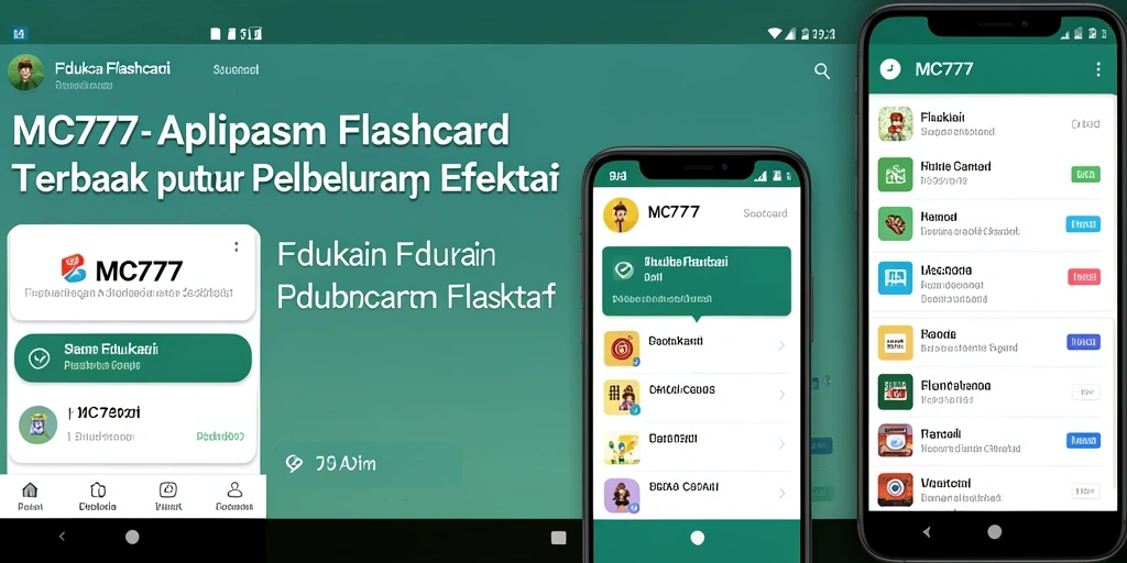 Antarmuka interaktif aplikasi Flashcard MC777 yang menawan.