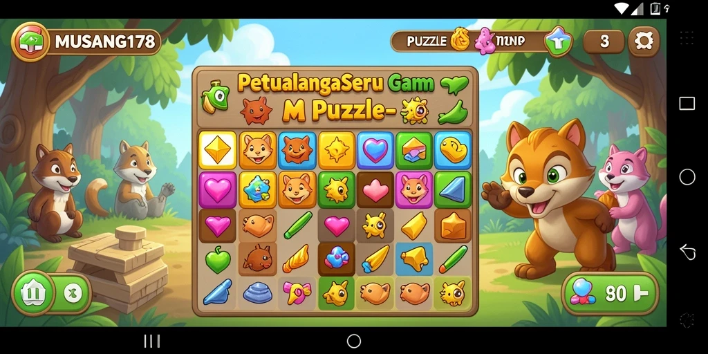 Tampilan antarmuka menarik di <strong>MUSANG178</strong> dengan elemen Puzzle Match-3 yang berwarna-warni.