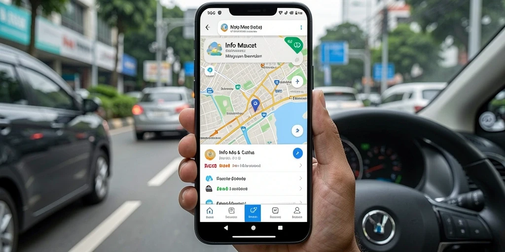 Tampilan antarmuka N06 menampilkan peta interaktif dengan informasi kemacetan.