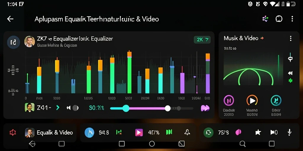 Tampilan utama ZK7 dengan kontrol equalizer intuitif.